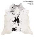 Salt and Pepper Black XX-Large Brazilian Cowhide Rug 7'1"H x 7'1"W #67797 by Hudson Hides