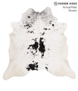 Salt and Pepper Black XX-Large Brazilian Cowhide Rug 7'1"H x 7'1"W #67797 by Hudson Hides