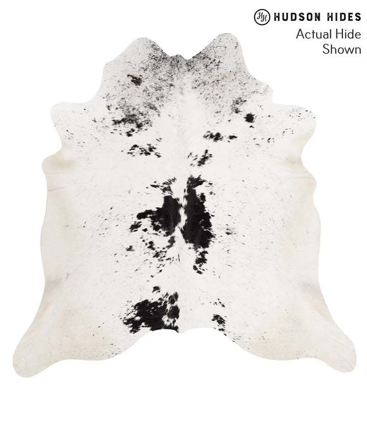 Salt and Pepper Black XX-Large Brazilian Cowhide Rug 7'1"H x 7'1"W #67797 by Hudson Hides