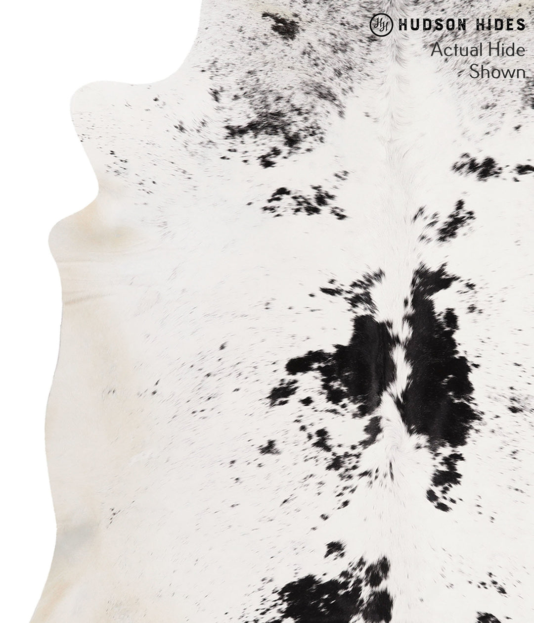 Salt and Pepper Black XX-Large Brazilian Cowhide Rug 7'1"H x 7'1"W #67