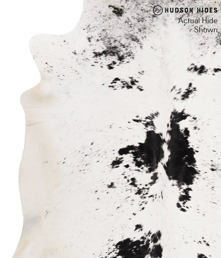 Salt and Pepper Black XX-Large Brazilian Cowhide Rug 7'1"H x 7'1"W #67797 by Hudson Hides