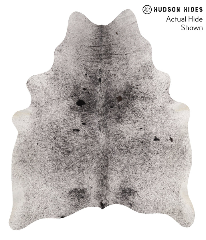 Salt and Pepper Black X-Large Brazilian Cowhide Rug 7'3"H x 6'1"W #67822 by Hudson Hides