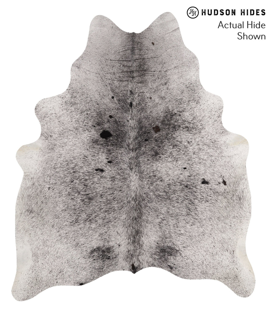 Salt and Pepper Black X-Large Brazilian Cowhide Rug 7'3"H x 6'1"W #67822 by Hudson Hides