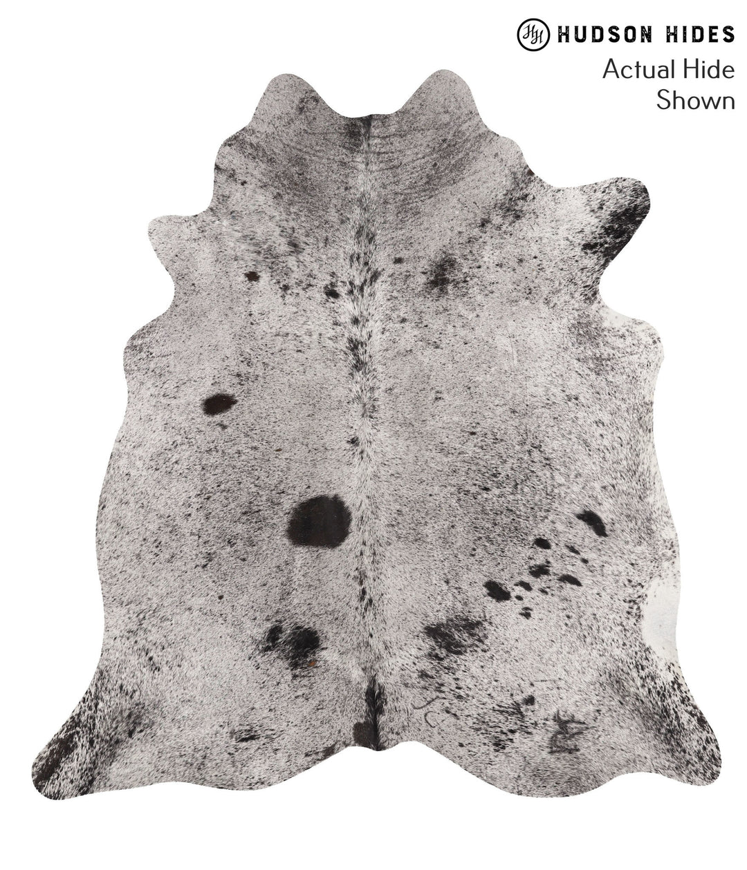 Salt and Pepper Black X-Large Brazilian Cowhide Rug 6'7"H x 6'2"W #678