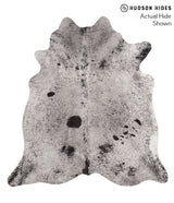 Salt and Pepper Black X-Large Brazilian Cowhide Rug 6'7"H x 6'2"W #67830 by Hudson Hides