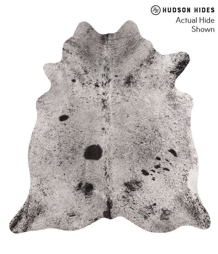 Salt and Pepper Black X-Large Brazilian Cowhide Rug 6'7"H x 6'2"W #67830 by Hudson Hides