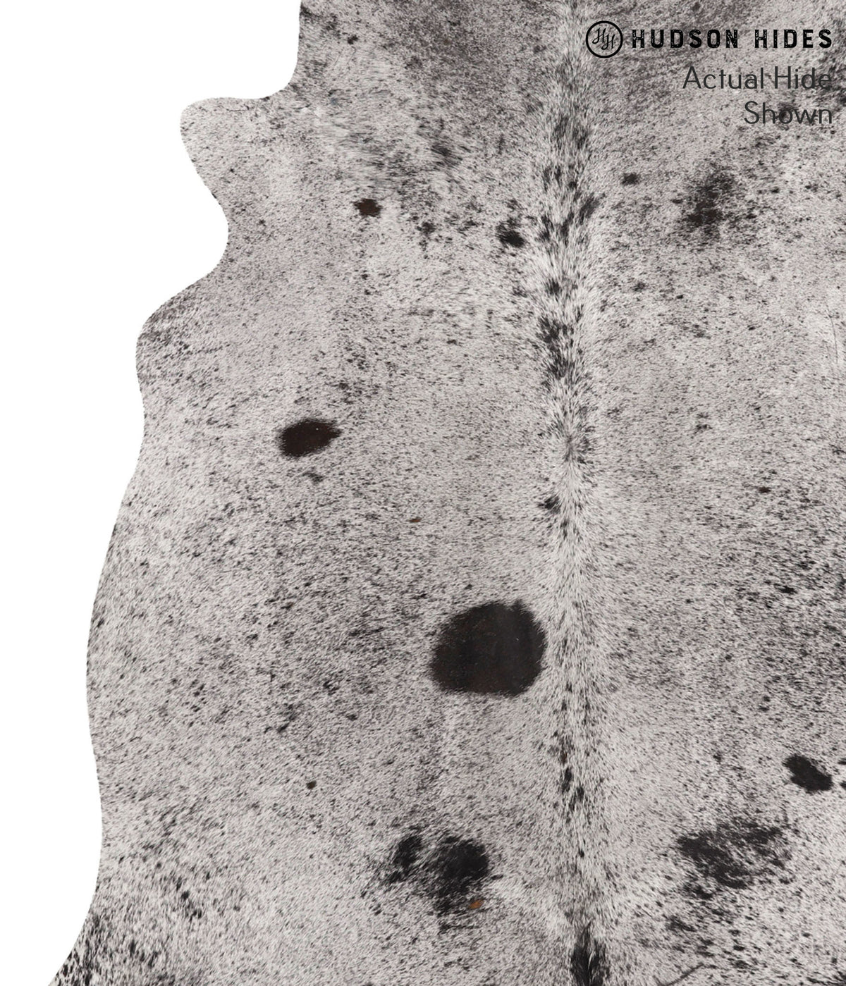 Salt and Pepper Black X-Large Brazilian Cowhide Rug 6'7"H x 6'2"W #67830 by Hudson Hides