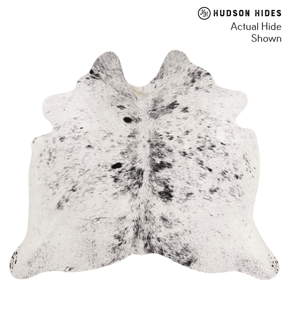 Salt and Pepper Black Large Brazilian Cowhide Rug 5'1"H x 6'0"W #67852