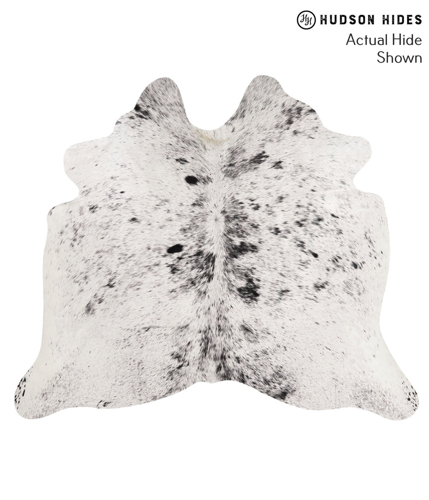 Salt and Pepper Black Large Brazilian Cowhide Rug 5'1"H x 6'0"W #67852 by Hudson Hides