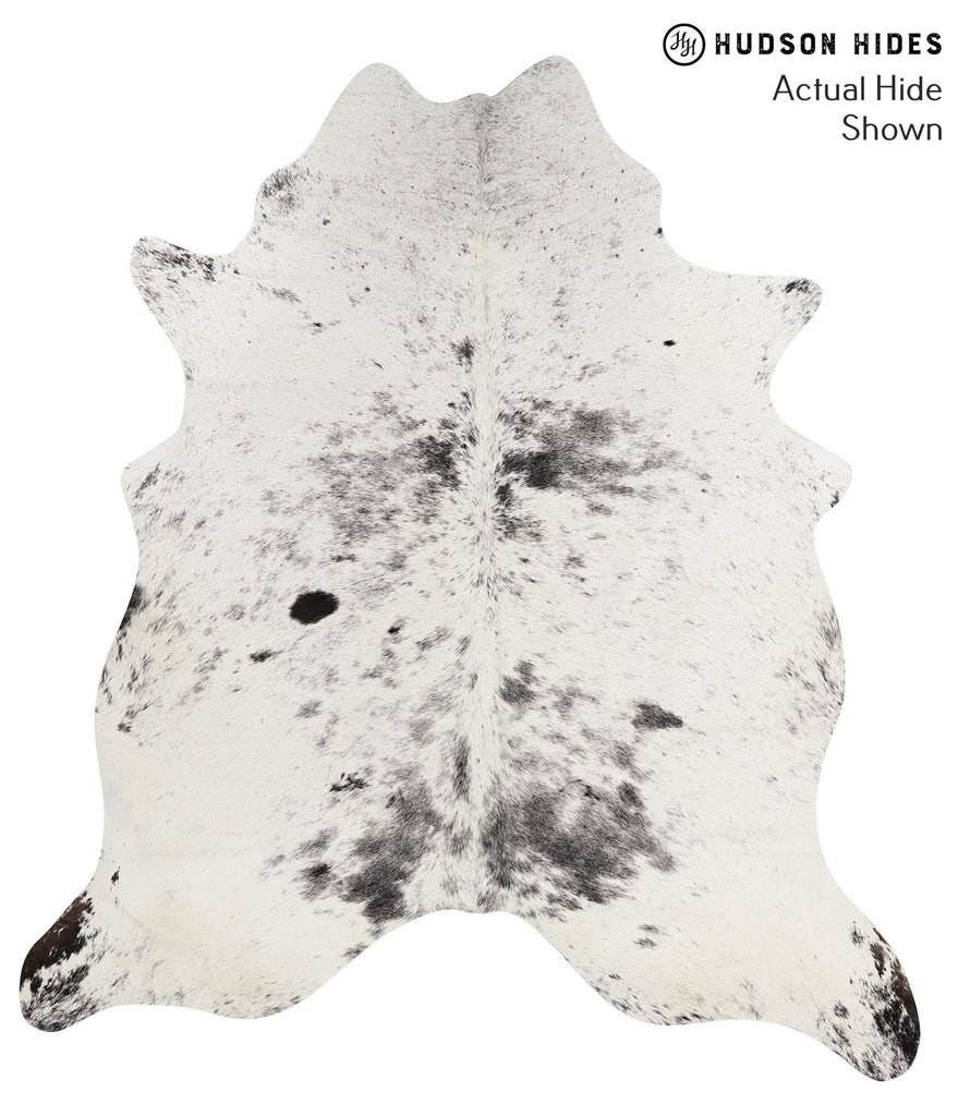Salt and Pepper Black XX-Large Brazilian Cowhide Rug 7'9"H x 6'10"W #67873 by Hudson Hides