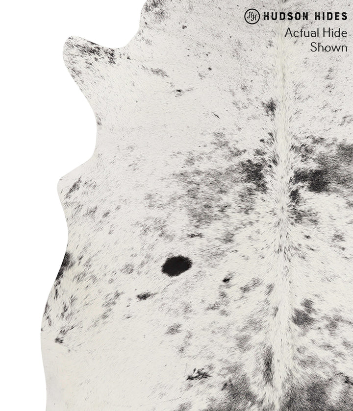 Salt and Pepper Black XX-Large Brazilian Cowhide Rug 7'9"H x 6'10"W #67873 by Hudson Hides