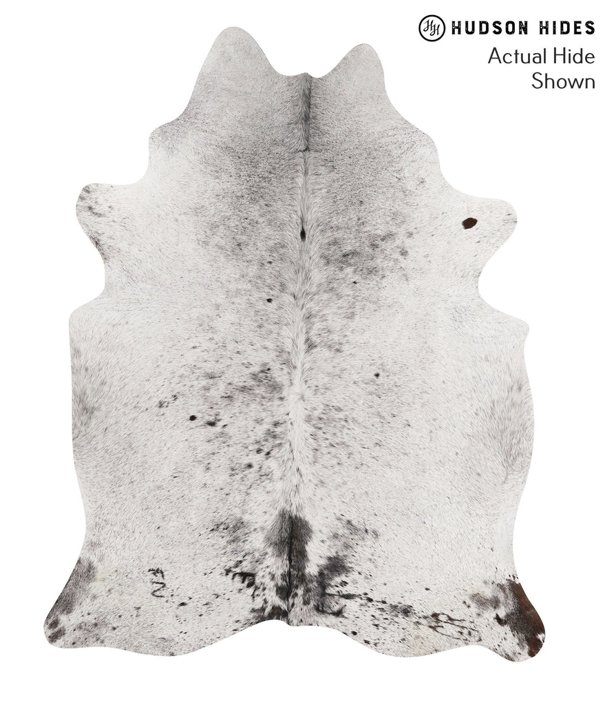 Salt and Pepper Black X-Large Brazilian Cowhide Rug 7'10"H x 6'2"W #67911 by Hudson Hides