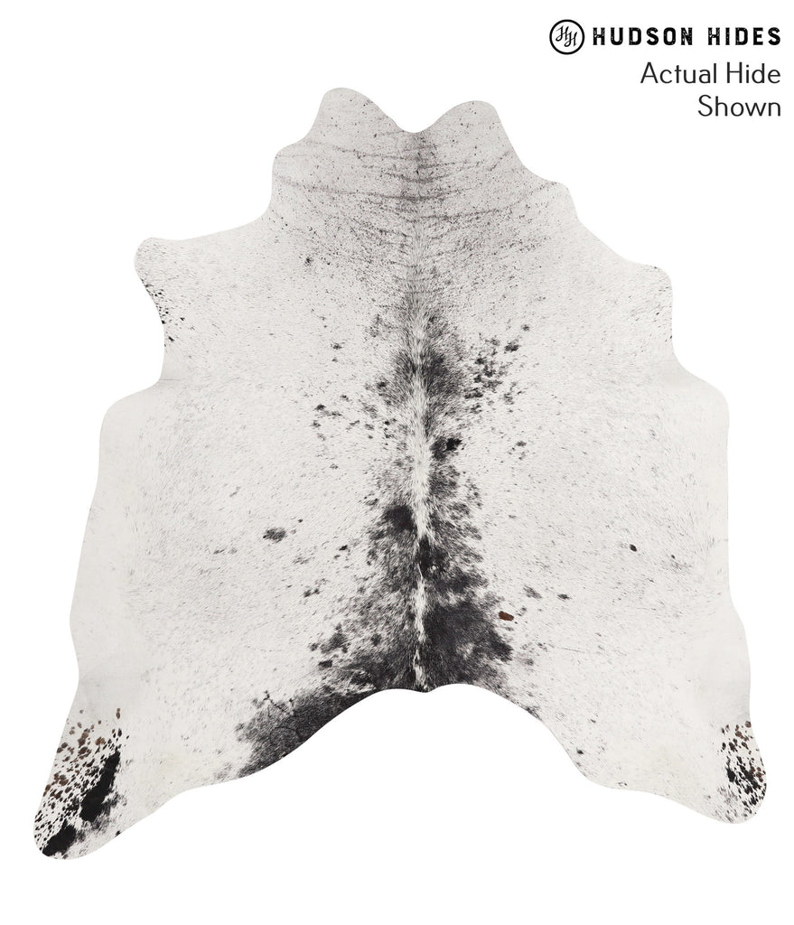 Salt and Pepper Black Large Brazilian Cowhide Rug 6'2"H x 5'10"W #67921 by Hudson Hides