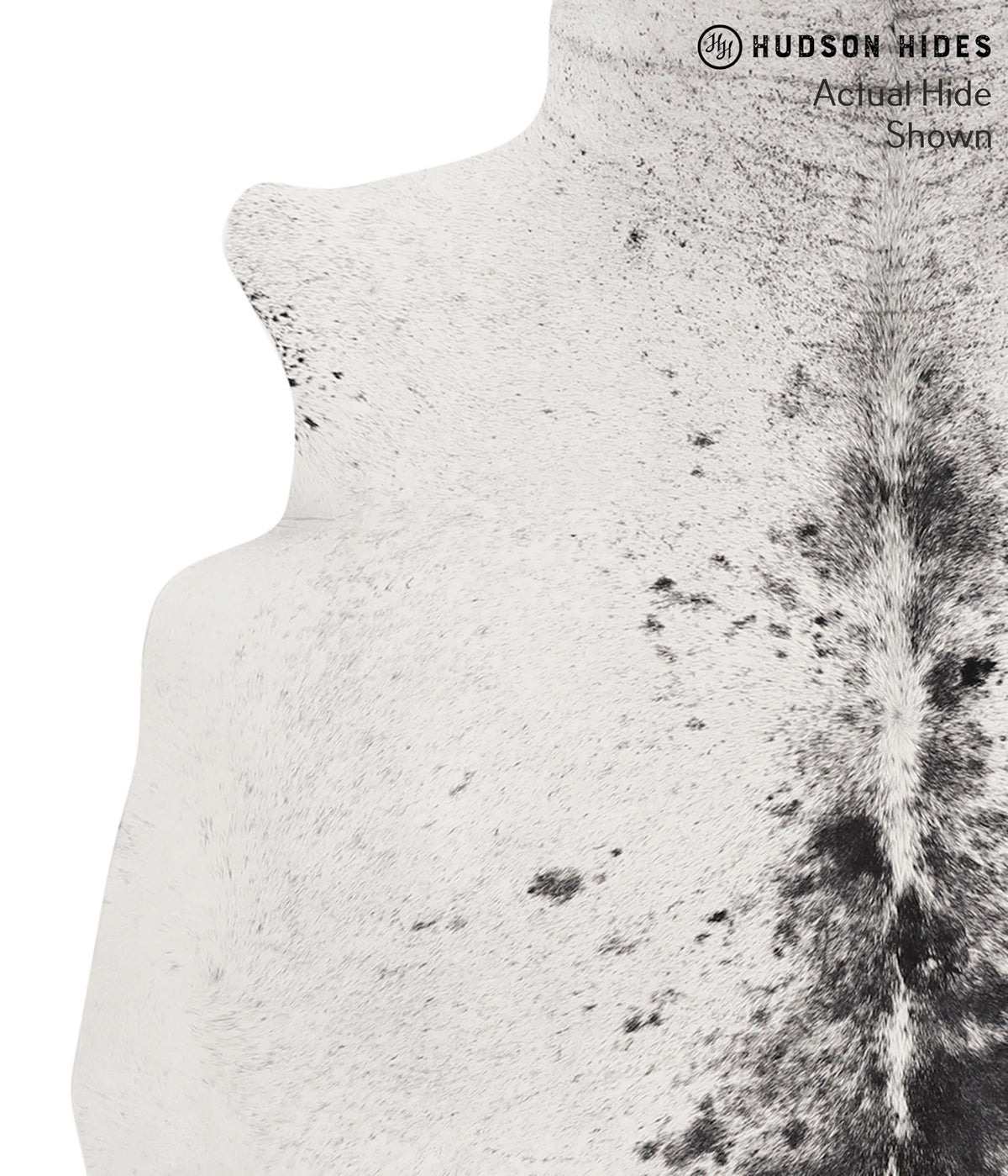 Salt and Pepper Black Large Brazilian Cowhide Rug 6'2"H x 5'10"W #67921 by Hudson Hides