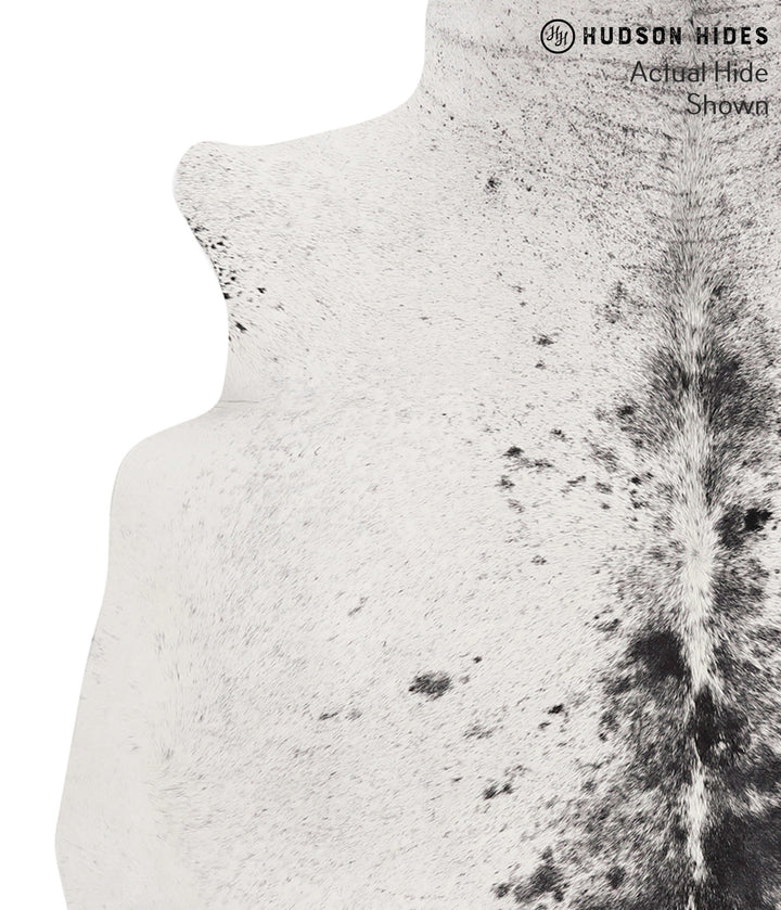 Salt and Pepper Black Large Brazilian Cowhide Rug 6'2"H x 5'10"W #67921 by Hudson Hides