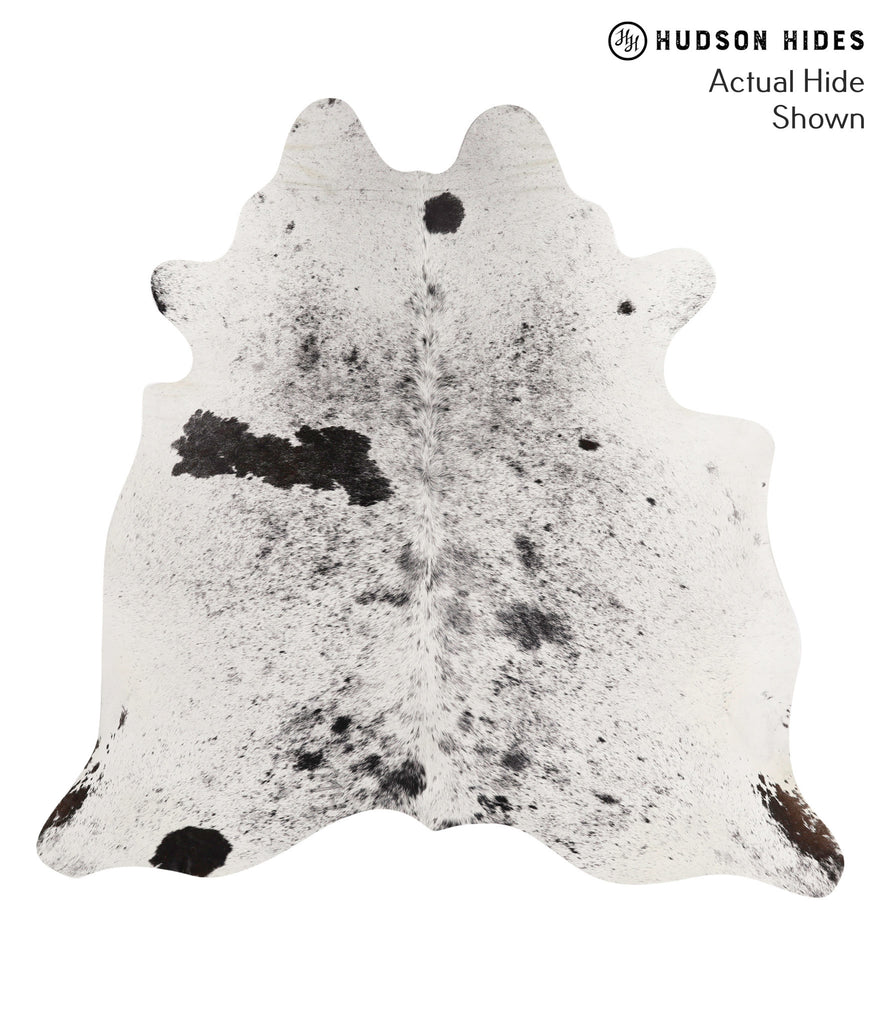 Salt and Pepper Black X-Large Brazilian Cowhide Rug 6'4"H x 6'4"W #67924 by Hudson Hides