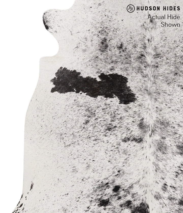 Salt and Pepper Black X-Large Brazilian Cowhide Rug 6'4"H x 6'4"W #67924 by Hudson Hides