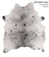 Salt and Pepper Black Large Brazilian Cowhide Rug 6'8"H x 5'8"W #67943 by Hudson Hides