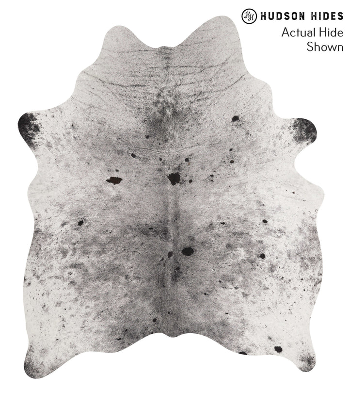 Salt and Pepper Black Large Brazilian Cowhide Rug 6'8"H x 5'8"W #67943 by Hudson Hides