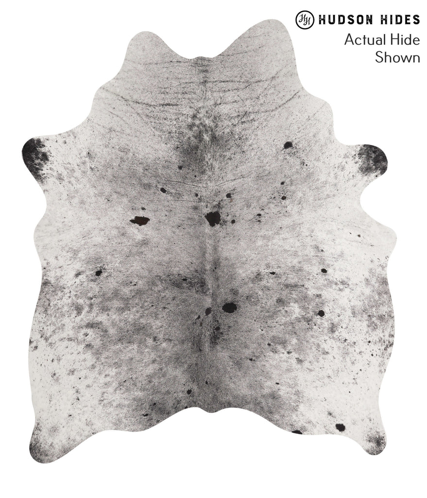 Salt and Pepper Black Large Brazilian Cowhide Rug 6'8"H x 5'8"W #67943 by Hudson Hides