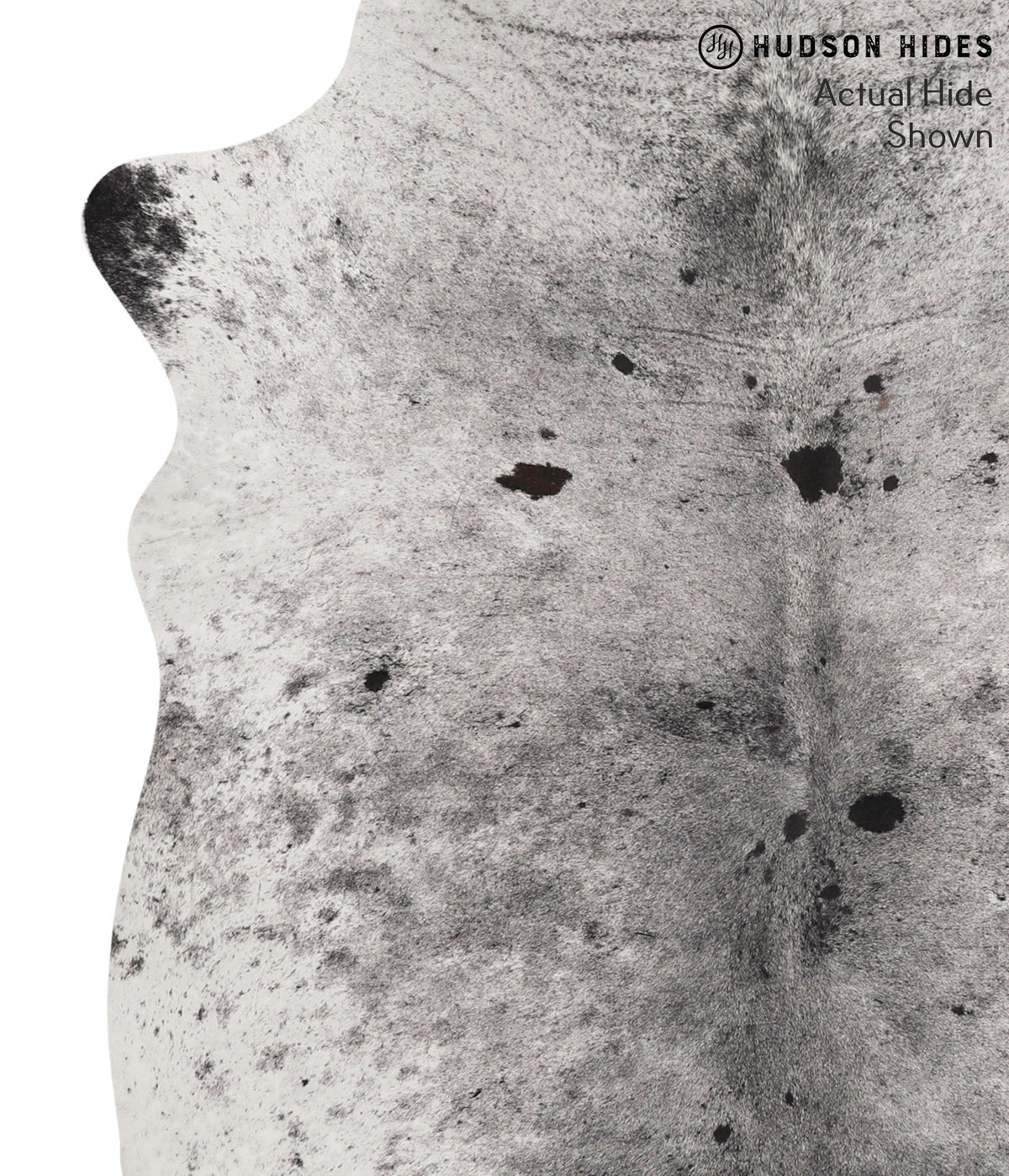 Salt and Pepper Black Large Brazilian Cowhide Rug 6'8"H x 5'8"W #67943 by Hudson Hides
