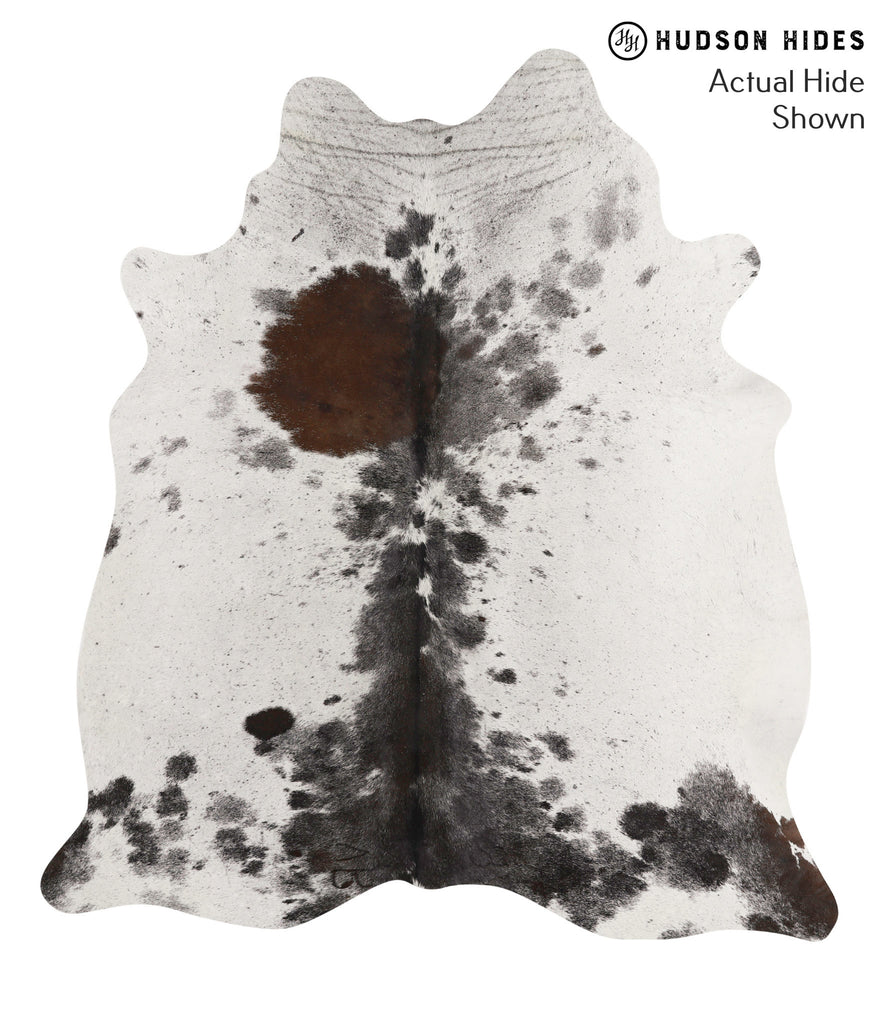 Salt and Pepper Brown Large Brazilian Cowhide Rug 6'6"H x 5'9"W #67944 by Hudson Hides