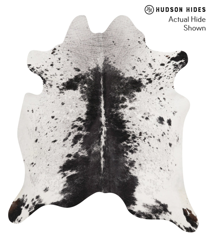 Salt and Pepper Black X-Large Brazilian Cowhide Rug 6'9"H x 5'11"W #67954 by Hudson Hides