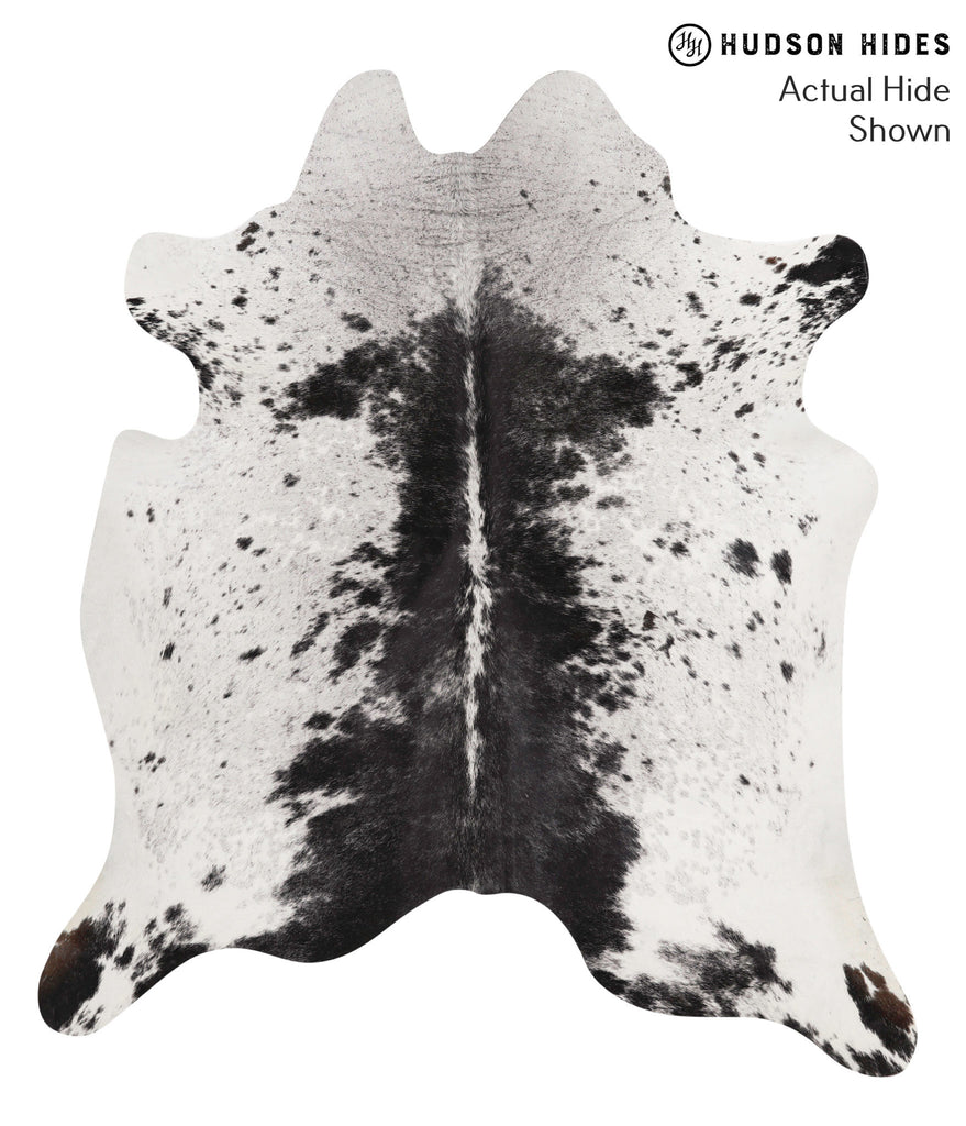 Salt and Pepper Black X-Large Brazilian Cowhide Rug 6'9"H x 5'11"W #67954 by Hudson Hides