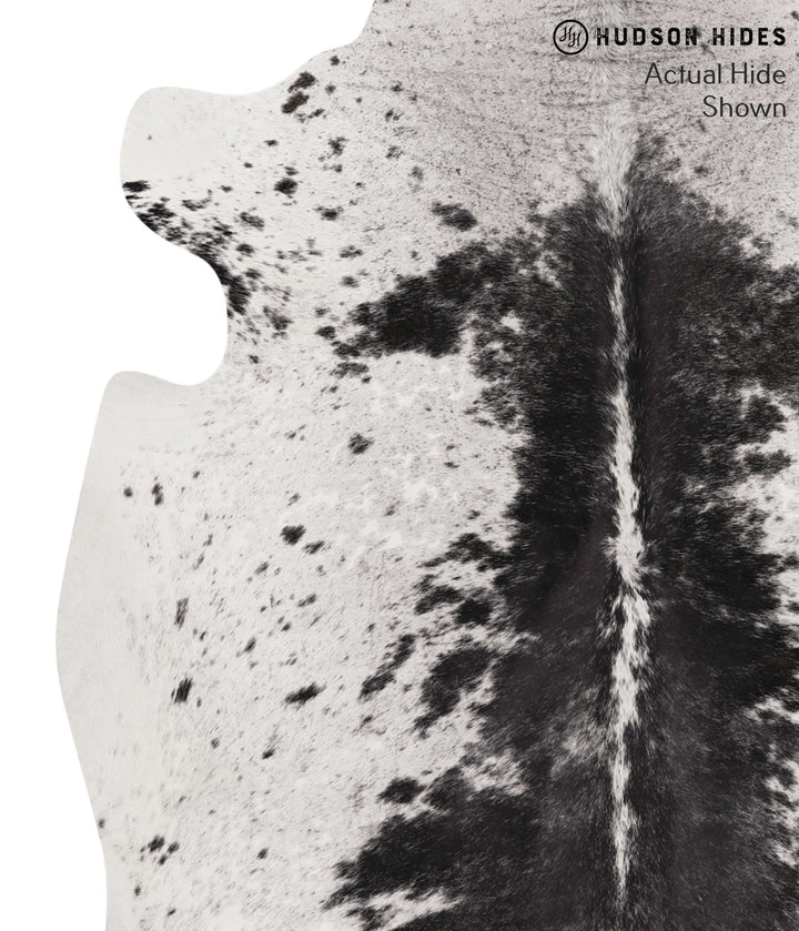 Salt and Pepper Black X-Large Brazilian Cowhide Rug 6'9"H x 5'11"W #67954 by Hudson Hides