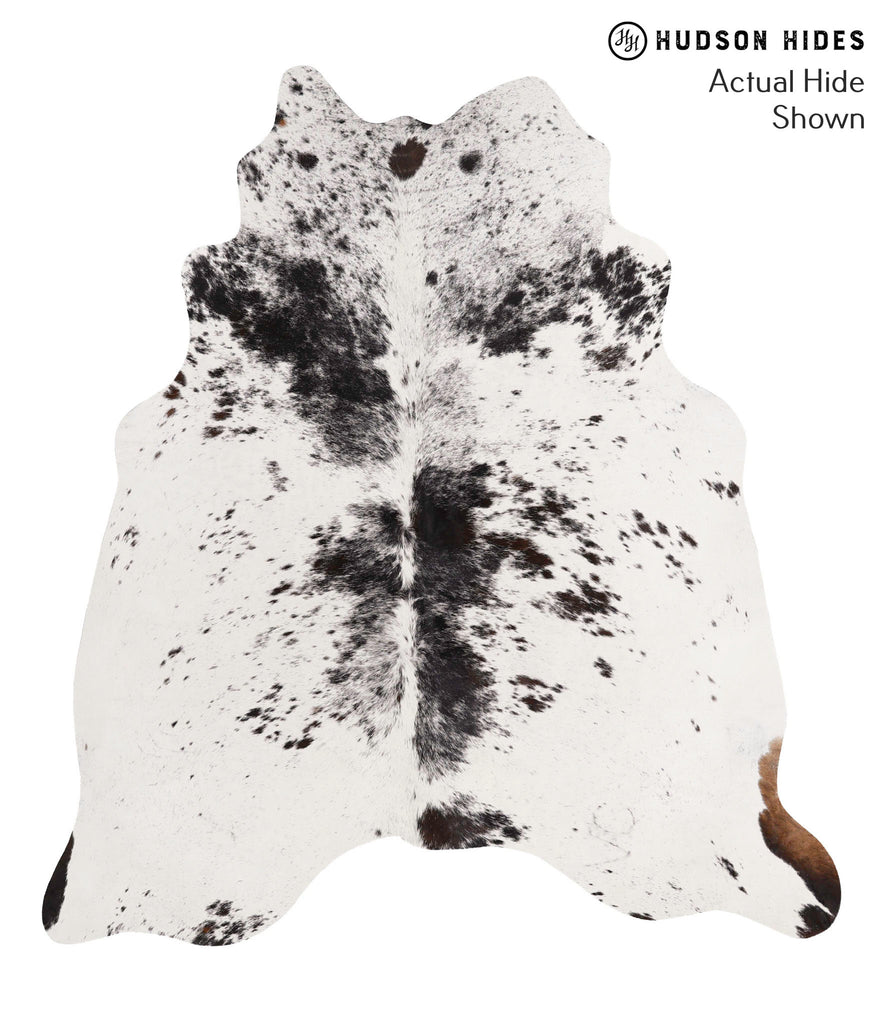 Salt and Pepper Black X-Large Brazilian Cowhide Rug 6'8"H x 6'0"W #67979 by Hudson Hides