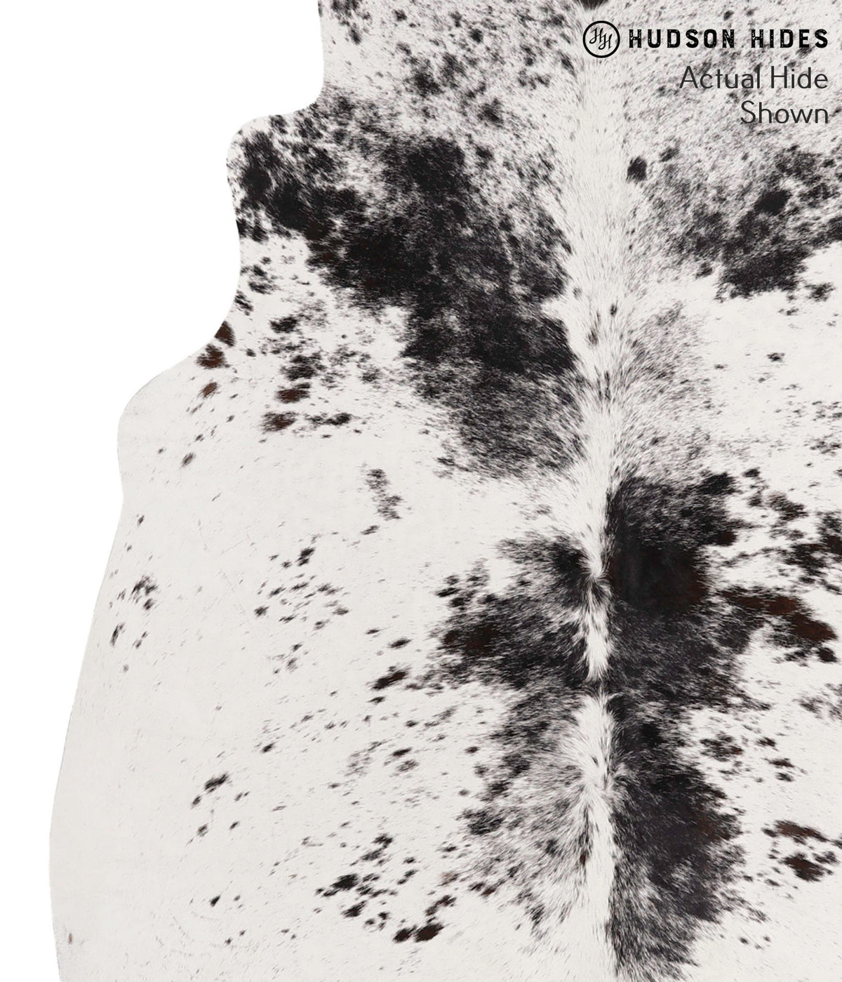 Salt and Pepper Black X-Large Brazilian Cowhide Rug 6'8"H x 6'0"W #67979 by Hudson Hides