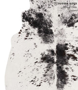 Salt and Pepper Black X-Large Brazilian Cowhide Rug 6'8"H x 6'0"W #67979 by Hudson Hides