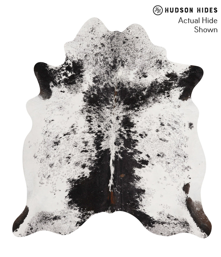 Salt and Pepper Black X-Large Brazilian Cowhide Rug 6'8"H x 6'0"W #68002 by Hudson Hides