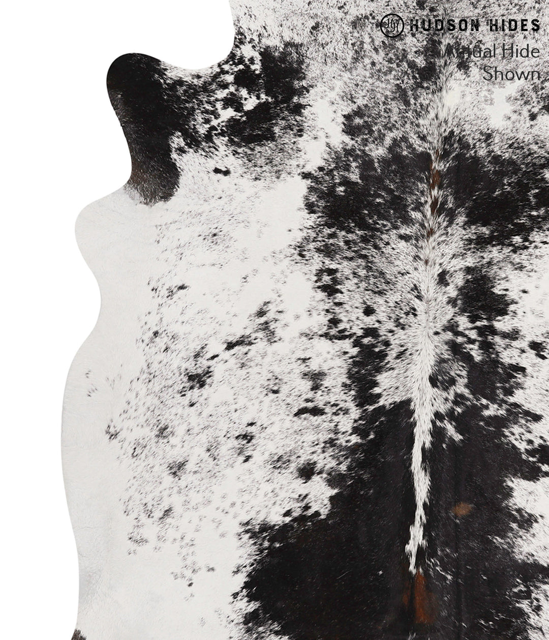 Salt and Pepper Black X-Large Brazilian Cowhide Rug 6'8"H x 6'0"W #680