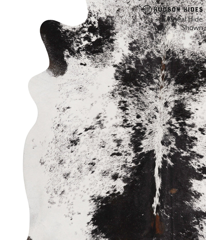 Salt and Pepper Black X-Large Brazilian Cowhide Rug 6'8"H x 6'0"W #68002 by Hudson Hides