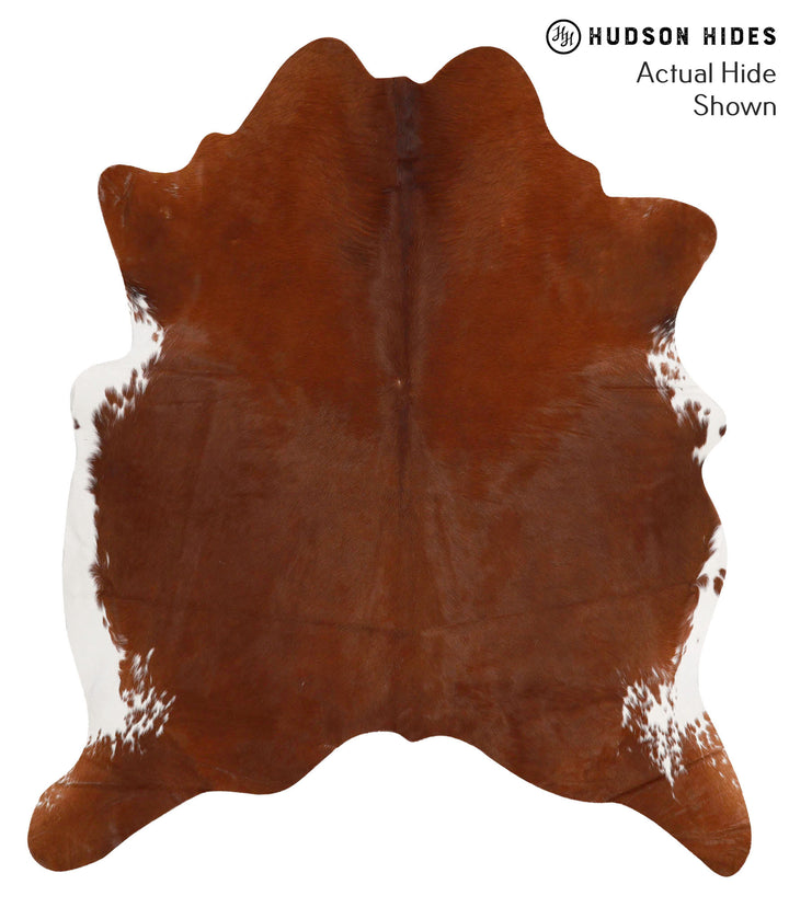 Brown and White Regular X-Large Brazilian Cowhide Rug 7'4"H x 6'2"W #68117 by Hudson Hides