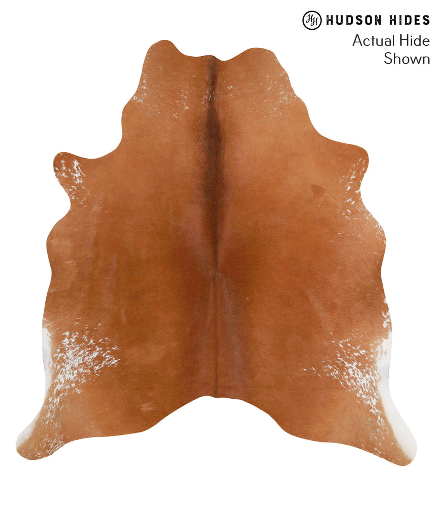 Brown and White Regular X-Large Brazilian Cowhide Rug 6'9"H x 6'3"W #68184 by Hudson Hides