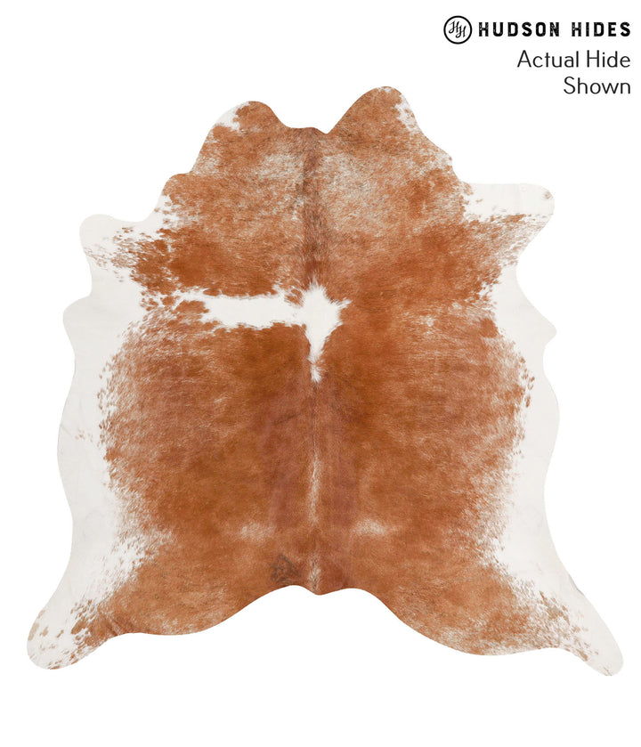 Brown and White X-Large Brazilian Cowhide Rug 6'8"H x 6'9"W #68190 by Hudson Hides