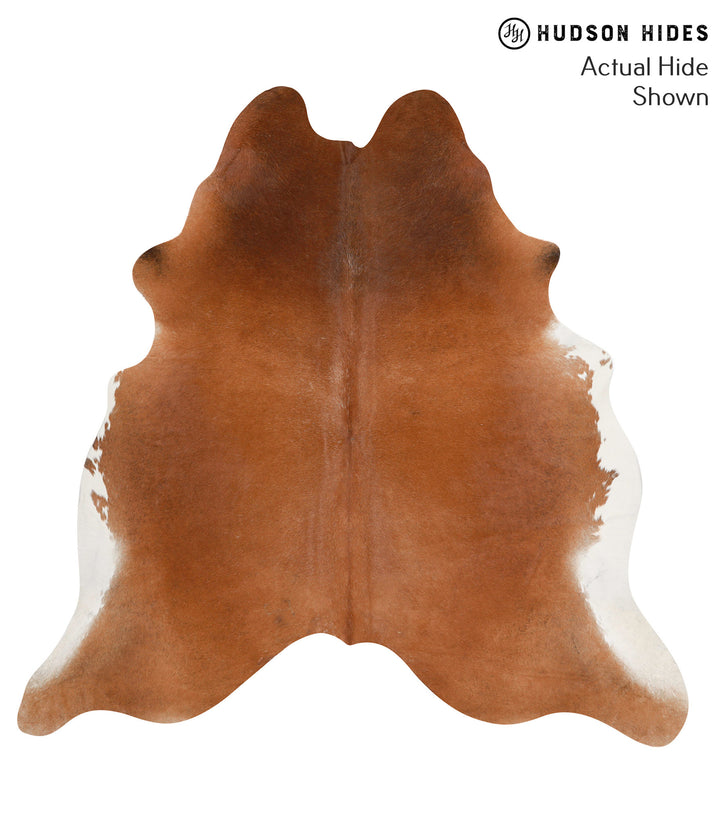 Brown and White Regular XX-Large Brazilian Cowhide Rug 7'1"H x 7'3"W #68232 by Hudson Hides