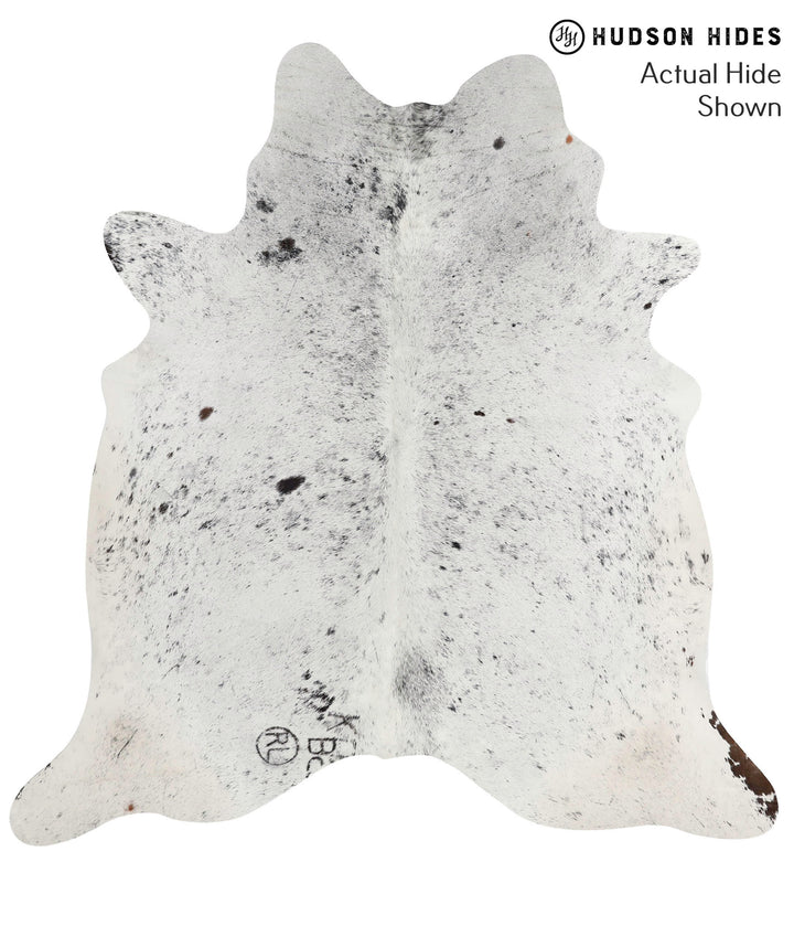 Salt and Pepper Black X-Large Brazilian Cowhide Rug 7'2"H x 6'10"W #68283 by Hudson Hides