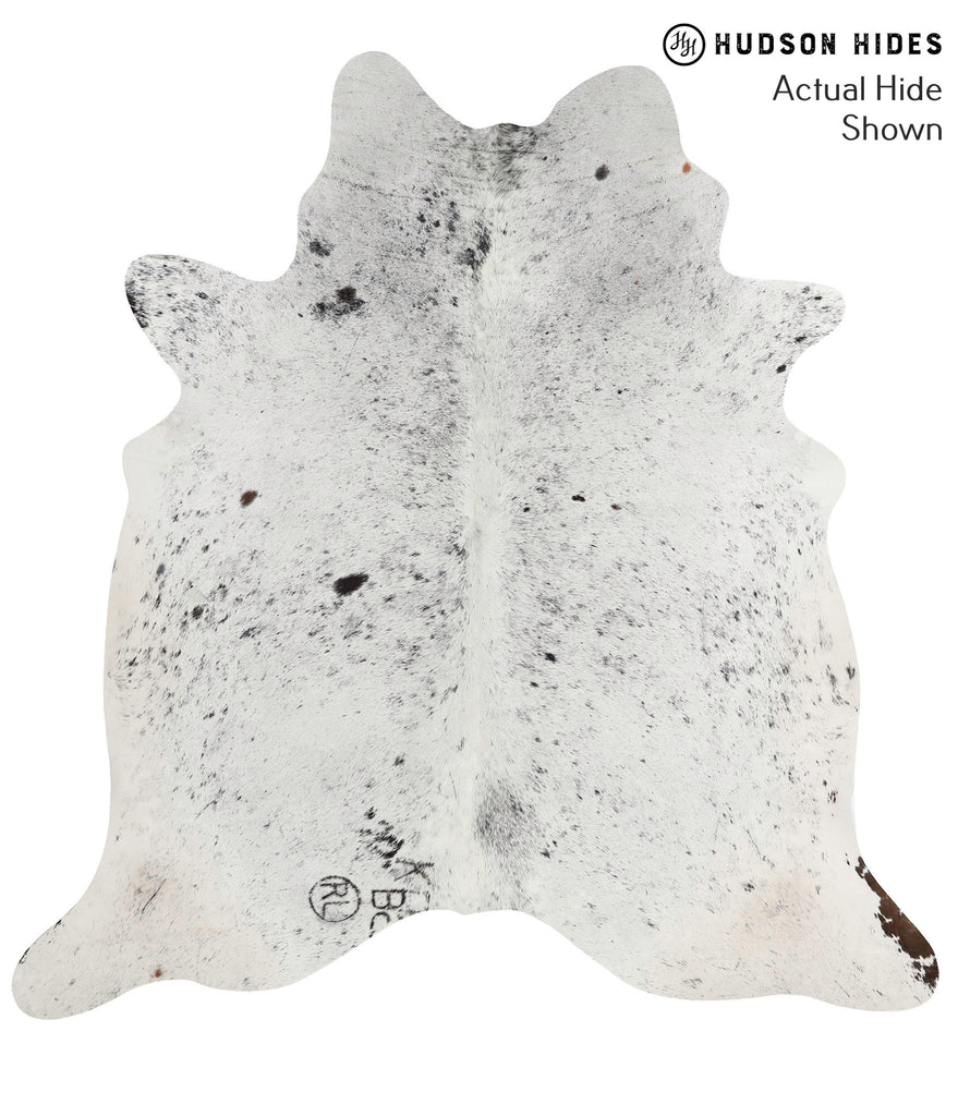 Salt and Pepper Black X-Large Brazilian Cowhide Rug 7'2"H x 6'10"W #68283 by Hudson Hides