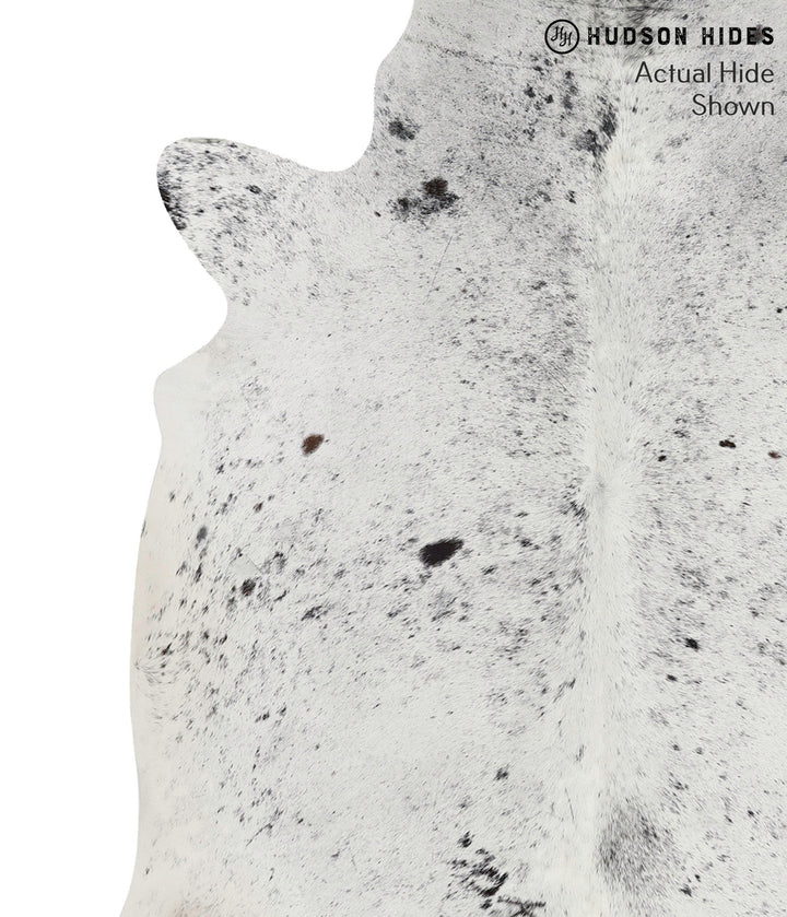 Salt and Pepper Black X-Large Brazilian Cowhide Rug 7'2"H x 6'10"W #68283 by Hudson Hides