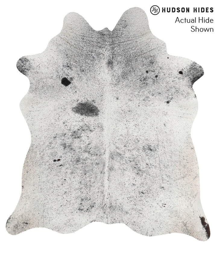 Salt and Pepper Black Large Brazilian Cowhide Rug 6'7"H x 5'9"W #68423 by Hudson Hides