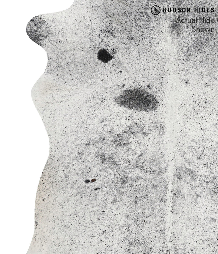 Salt and Pepper Black Large Brazilian Cowhide Rug 6'7"H x 5'9"W #68423 by Hudson Hides