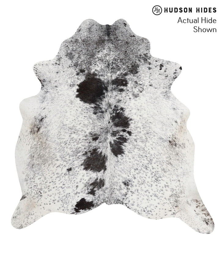 Salt and Pepper Black X-Large Brazilian Cowhide Rug 6'6"H x 6'1"W #68458 by Hudson Hides
