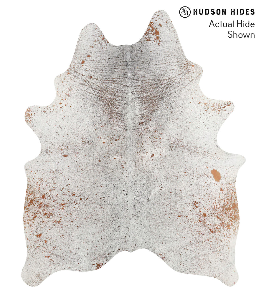 Salt and Pepper Brown X-Large Brazilian Cowhide Rug 7'1"H x 5'9"W #68469 by Hudson Hides
