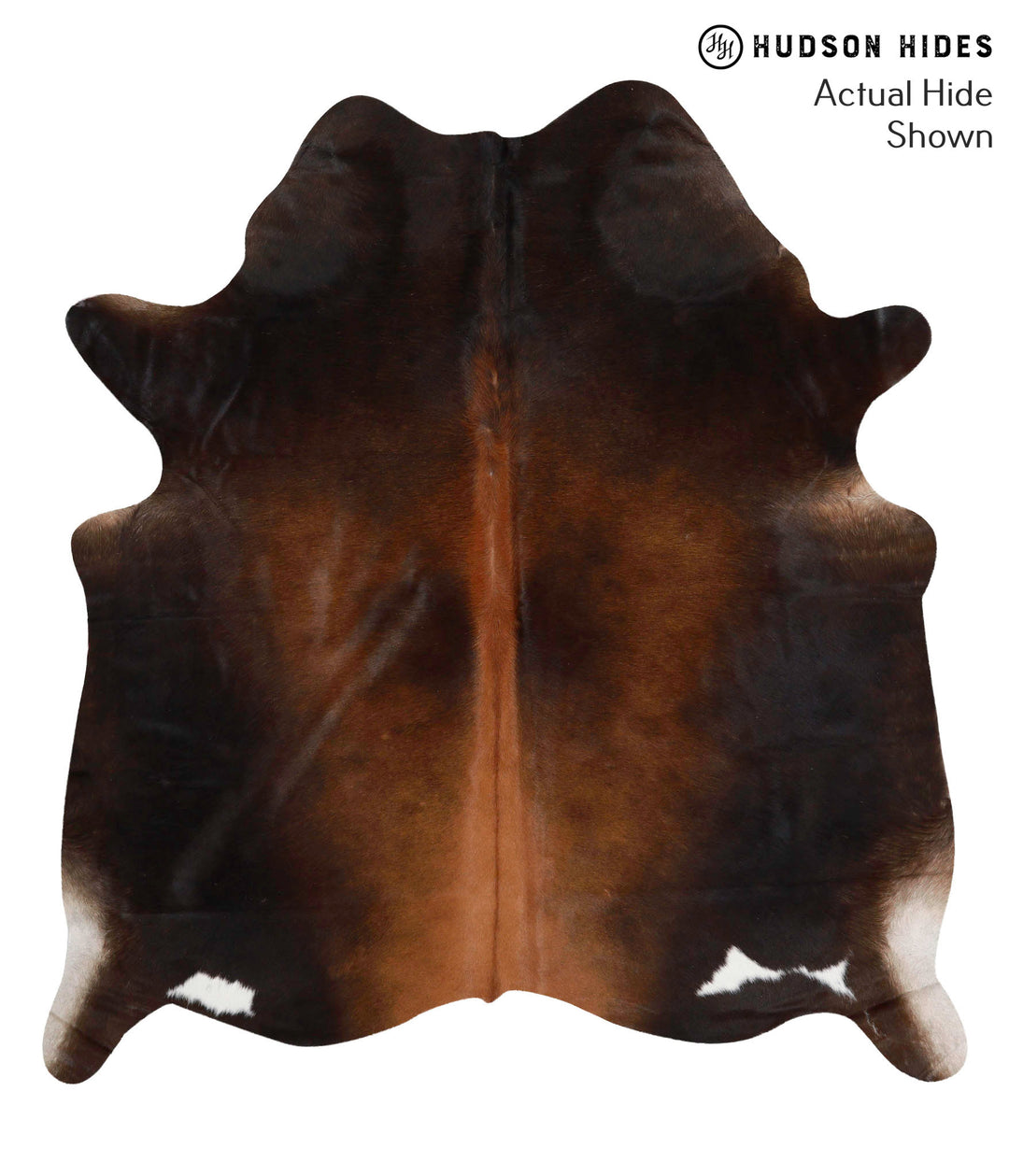 Chocolate X-Large Brazilian Cowhide Rug 6'8"H x 6'1"W #68518 by Hudson