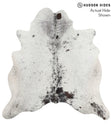Salt and Pepper Black X-Large Brazilian Cowhide Rug 6'6"H x 6'2"W #68526 by Hudson Hides