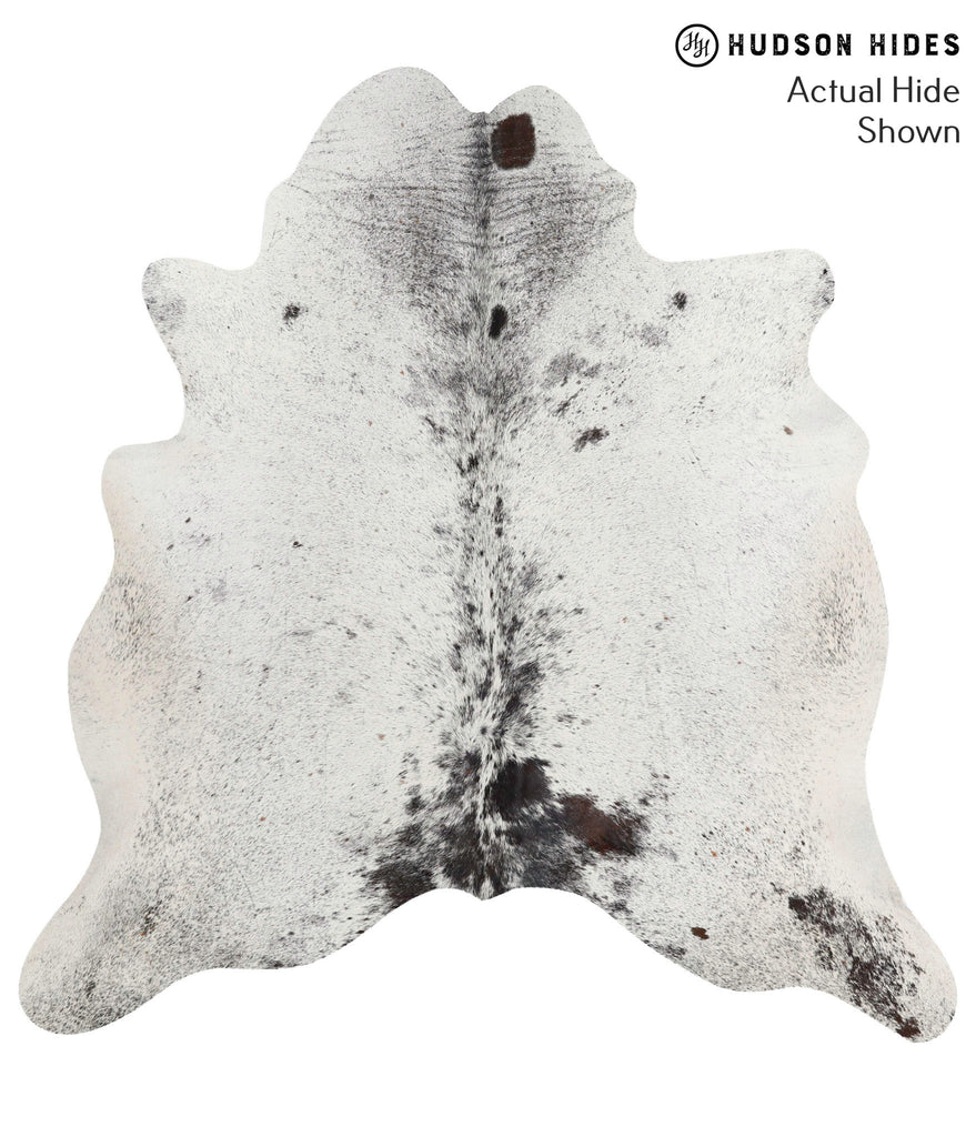 Salt and Pepper Black X-Large Brazilian Cowhide Rug 6'6"H x 6'2"W #68526 by Hudson Hides