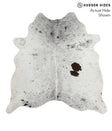 Salt and Pepper Black X-Large Brazilian Cowhide Rug 6'4"H x 6'3"W #68558 by Hudson Hides